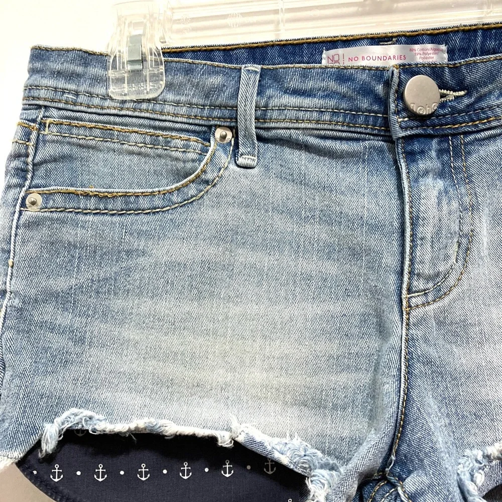 NOBO No Boundaries Blue Nautical Jean Shorts Denim Jorts